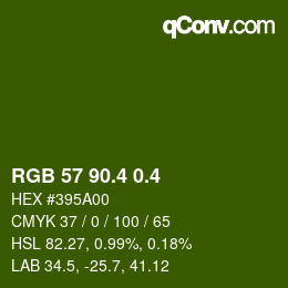 カラーコード: RGB 57 90.4 0.4 | qconv.com