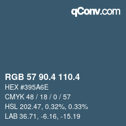 カラーコード: RGB 57 90.4 110.4 | qconv.com