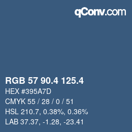 カラーコード: RGB 57 90.4 125.4 | qconv.com