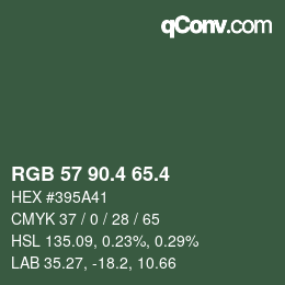 カラーコード: RGB 57 90.4 65.4 | qconv.com