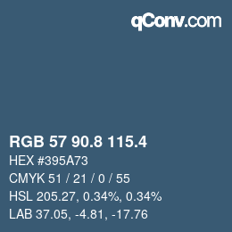 カラーコード: RGB 57 90.8 115.4 | qconv.com