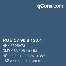 カラーコード: RGB 57 90.8 120.4 | qconv.com