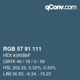 Color code: RGB 57 91 111 | qconv.com