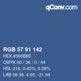 Color code: RGB 57 91 142 | qconv.com