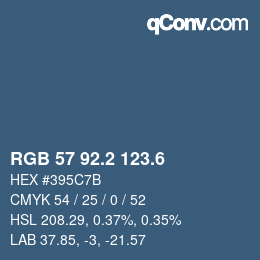 カラーコード: RGB 57 92.2 123.6 | qconv.com