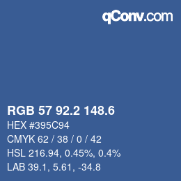 カラーコード: RGB 57 92.2 148.6 | qconv.com