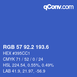 カラーコード: RGB 57 92.2 193.6 | qconv.com