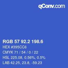 カラーコード: RGB 57 92.2 198.6 | qconv.com