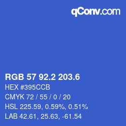 カラーコード: RGB 57 92.2 203.6 | qconv.com
