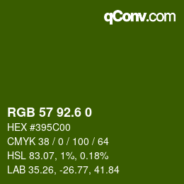 カラーコード: RGB 57 92.6 0 | qconv.com