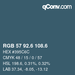 カラーコード: RGB 57 92.6 108.6 | qconv.com