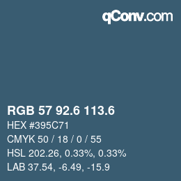 カラーコード: RGB 57 92.6 113.6 | qconv.com