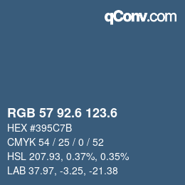 カラーコード: RGB 57 92.6 123.6 | qconv.com