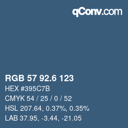 カラーコード: RGB 57 92.6 123 | qconv.com