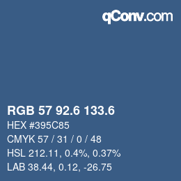 カラーコード: RGB 57 92.6 133.6 | qconv.com