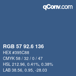 カラーコード: RGB 57 92.6 136 | qconv.com