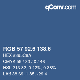 カラーコード: RGB 57 92.6 138.6 | qconv.com