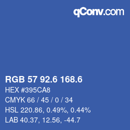 カラーコード: RGB 57 92.6 168.6 | qconv.com
