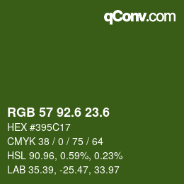 カラーコード: RGB 57 92.6 23.6 | qconv.com