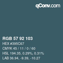 カラーコード: RGB 57 92 103 | qconv.com