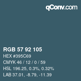 カラーコード: RGB 57 92 105 | qconv.com