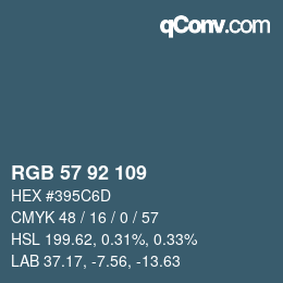 カラーコード: RGB 57 92 109 | qconv.com