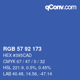 Color code: RGB 57 92 173 | qconv.com