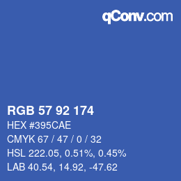 カラーコード: RGB 57 92 174 | qconv.com