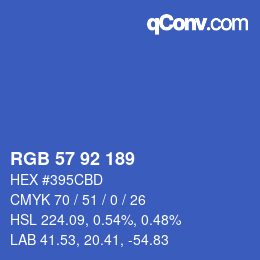 カラーコード: RGB 57 92 189 | qconv.com