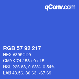 Color code: RGB 57 92 217 | qconv.com