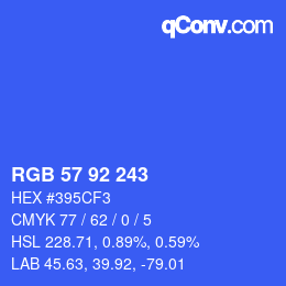 カラーコード: RGB 57 92 243 | qconv.com