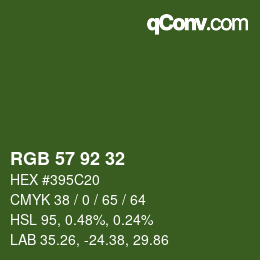 カラーコード: RGB 57 92 32 | qconv.com