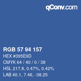颜色代码: RGB 57 94 157 | qconv.com