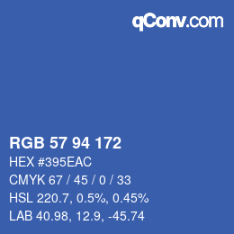 Farbcode: RGB 57 94 172 | qconv.com
