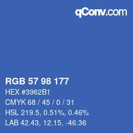 Color code: RGB 57 98 177 | qconv.com