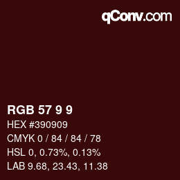 カラーコード: RGB 57 9 9 | qconv.com