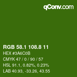カラーコード: RGB 58.1 108.8 11 | qconv.com