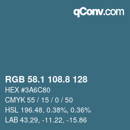 Color code: RGB 58.1 108.8 128 | qconv.com