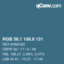 Color code: RGB 58.1 108.8 131 | qconv.com