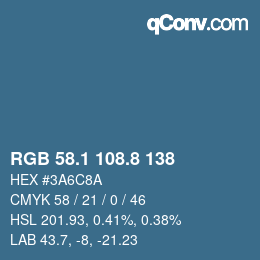 Color code: RGB 58.1 108.8 138 | qconv.com
