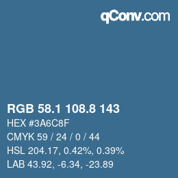 Farbcode: RGB 58.1 108.8 143 | qconv.com