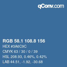 Color code: RGB 58.1 108.8 156 | qconv.com