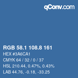 Color code: RGB 58.1 108.8 161 | qconv.com