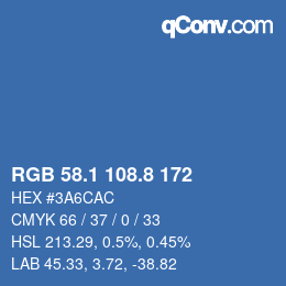 Color code: RGB 58.1 108.8 172 | qconv.com