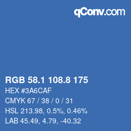 Color code: RGB 58.1 108.8 175 | qconv.com