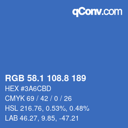 Color code: RGB 58.1 108.8 189 | qconv.com