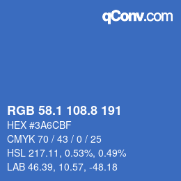 カラーコード: RGB 58.1 108.8 191 | qconv.com