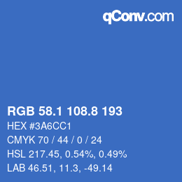 Color code: RGB 58.1 108.8 193 | qconv.com