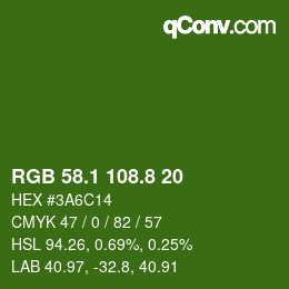 カラーコード: RGB 58.1 108.8 20 | qconv.com