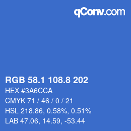 カラーコード: RGB 58.1 108.8 202 | qconv.com